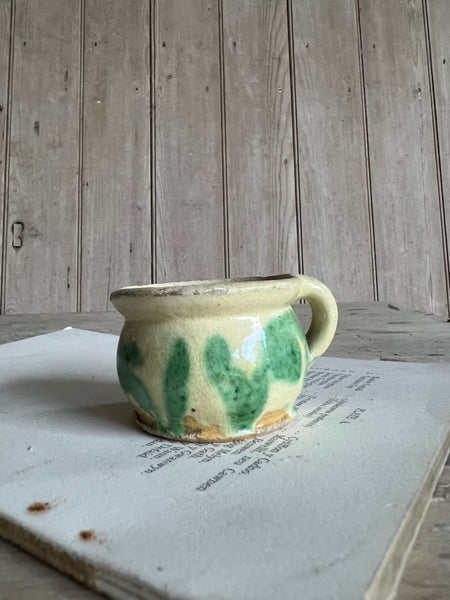 Mini Vintage French Yellow Pot