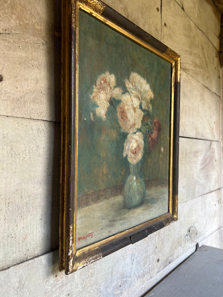 Beautiful Framed French Floral Oil