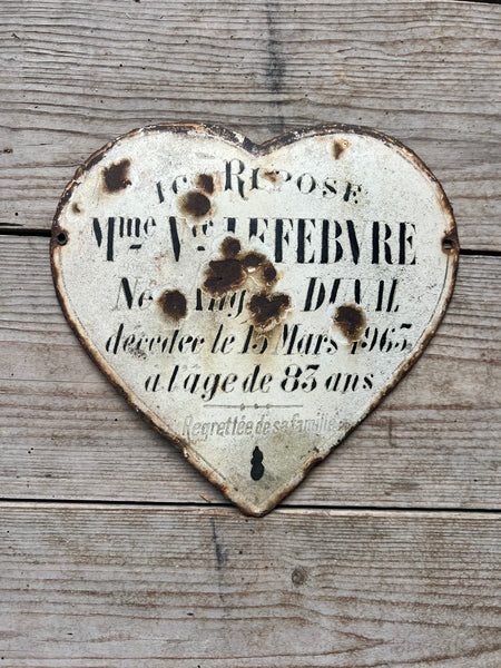 Vintage French Rustic Memorial Heart