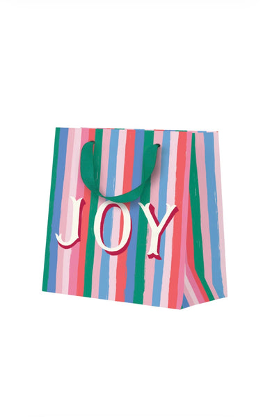 Joy Stripes Small Gift Bag