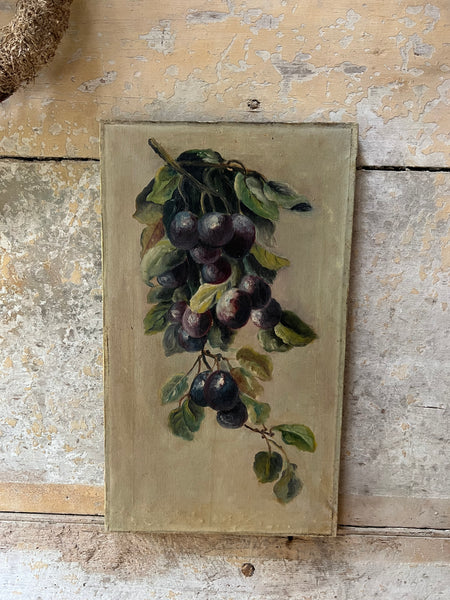 Vintage French Fruit Oil on Canvas