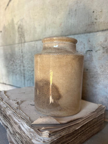 Large Antique Crazed Churn