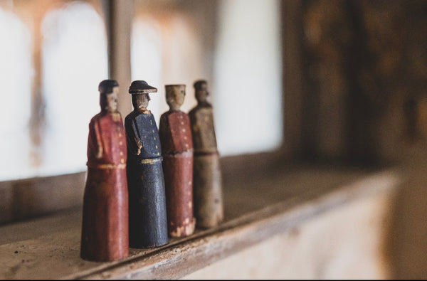 Beautiful Antique Primitive Wooden Figures