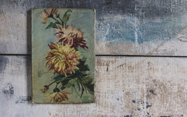Small French Floral Oil on Canvas