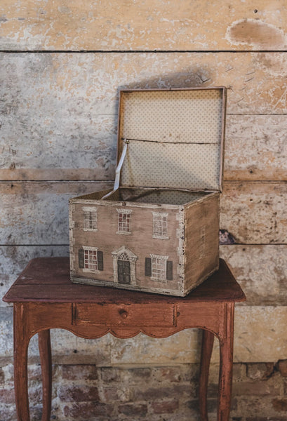 Gorgeous Painted Antique Hat box