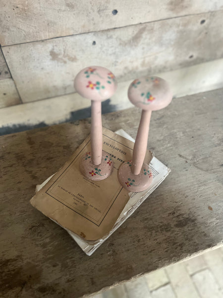 Pink vintage Hand Painted Hat Stands