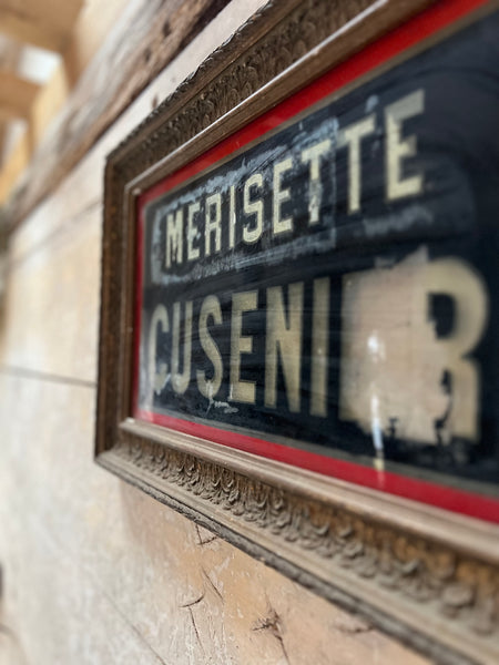 Antique French Glass Sign