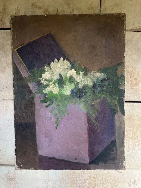 French Floral Oil on Canvas