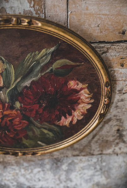 Beautiful Framed French Floral Oil