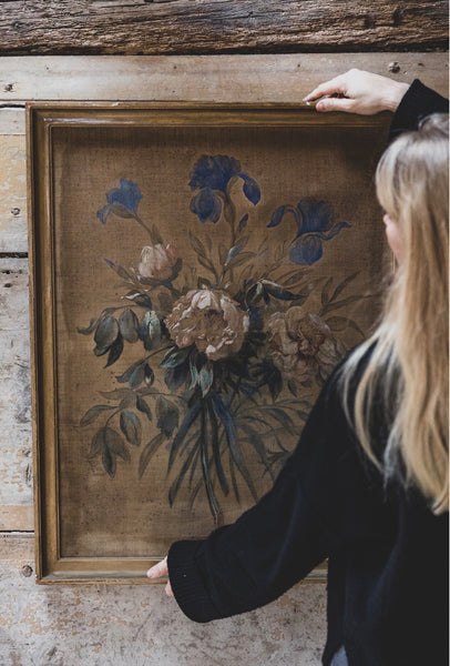 Large Antique Floral on Fabric