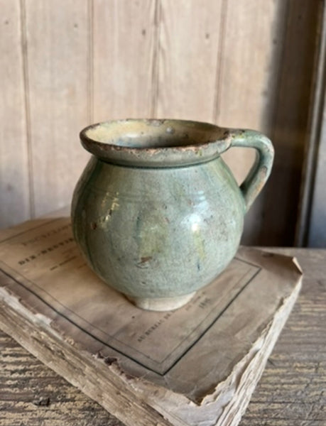 French Vintage Chippy Earthenware Pot