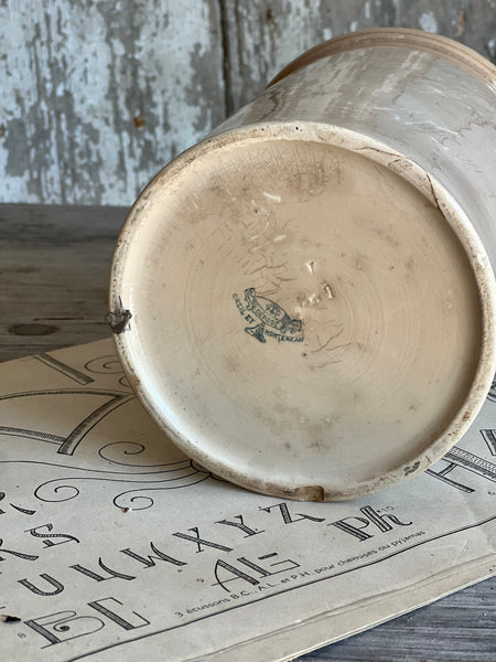 Large Buttery Creil Et Montereau Antique Confiture Pot