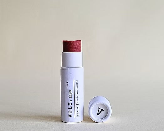 Rosehip and Rose Geranium Natural Vegan Tinted Lip Balm "Brick"
