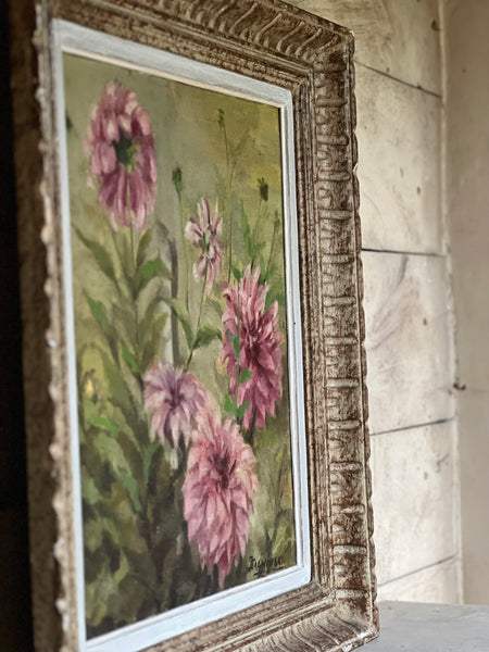 Beautiful Framed French Bright Floral Oil