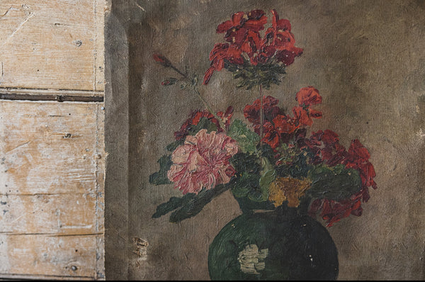 Dark Floral Oil on Canvas