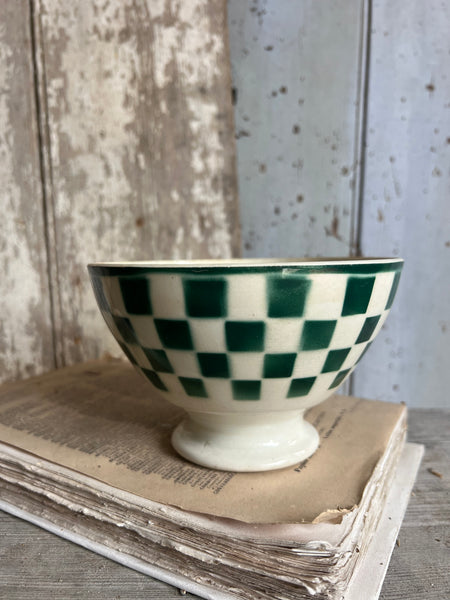 French Gingham Style Cafe au Lait bowl