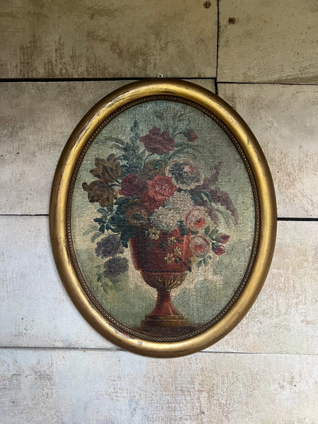 French Antique Framed Floral