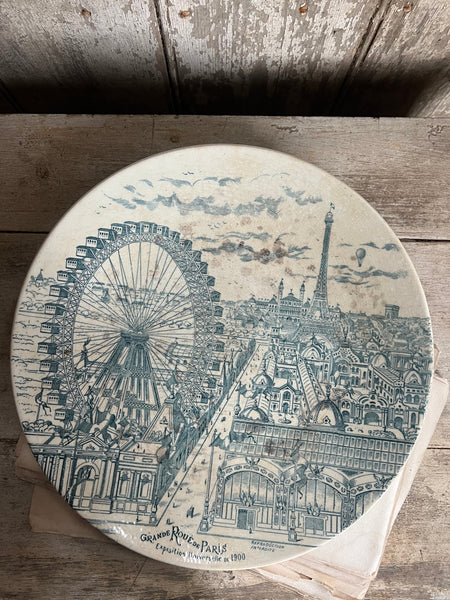 Antique Paris Crazed Plate