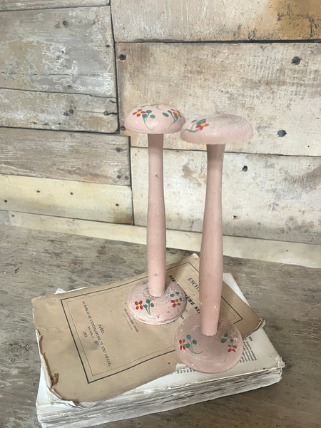 Pink vintage Hand Painted Hat Stands