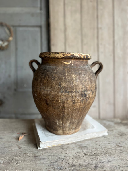 Vintage Tall Huge Natural Earthenware Vase