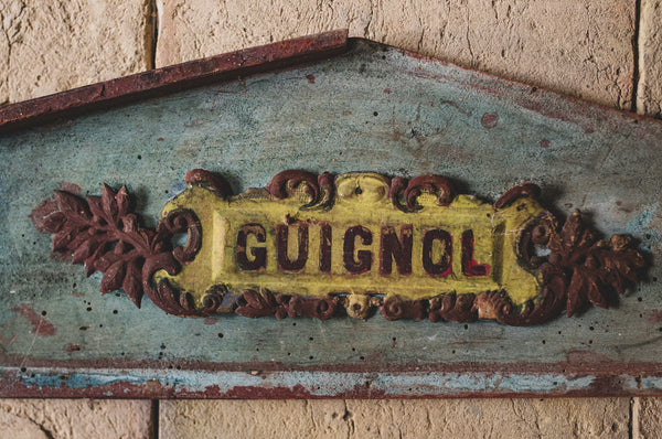 Vintage French Puppet Show Sign