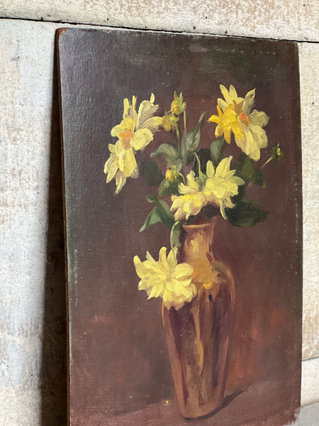 Small Floral Oil on Board
