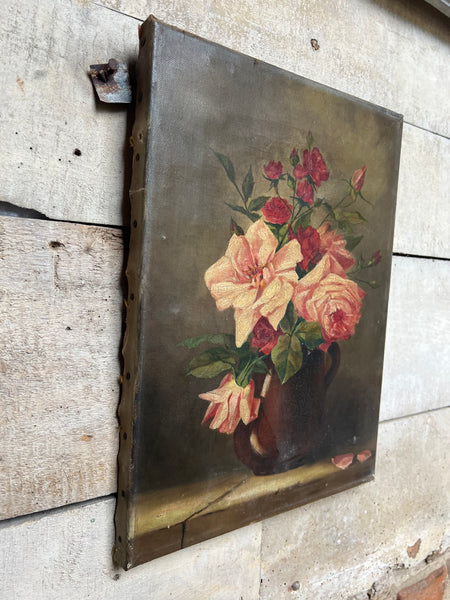Floral Oil Painting on Canvas
