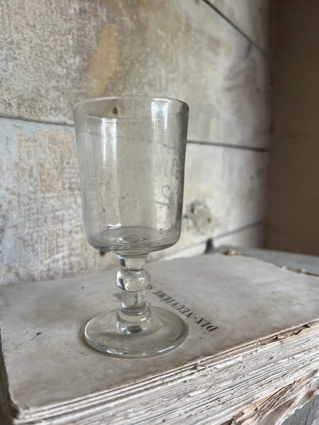 Vintage French Etched Glass Rummer