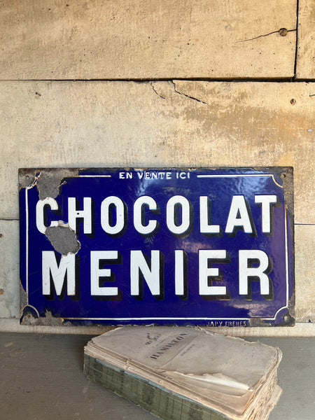 Original Chocolat Menier Enamel Sign