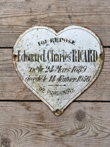 Vintage French Rustic Memorial Heart