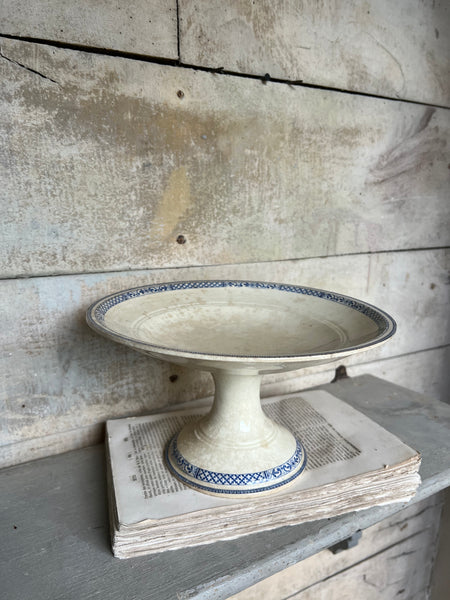 French Floral Transferware raised dish