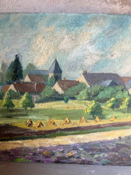 French Landscape Oil on Board