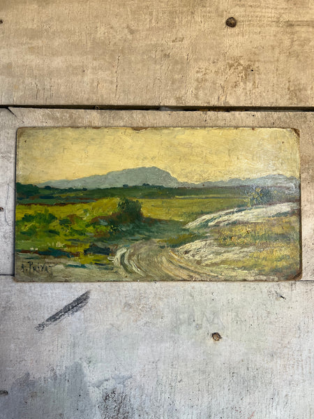 French Landscape Oil on Board