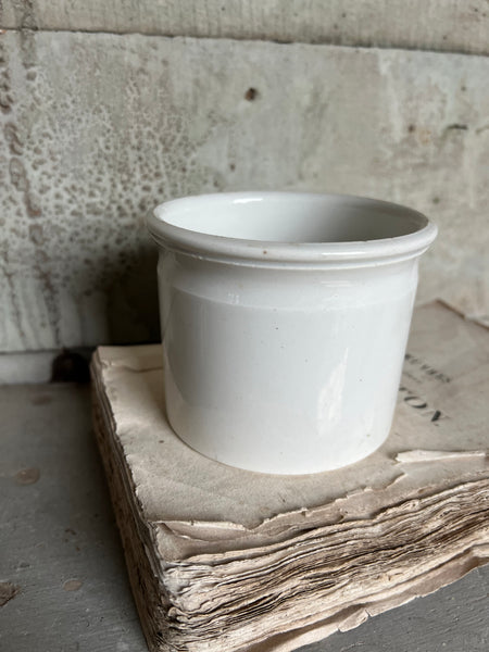 Vintage White Digoin Confiture Pot