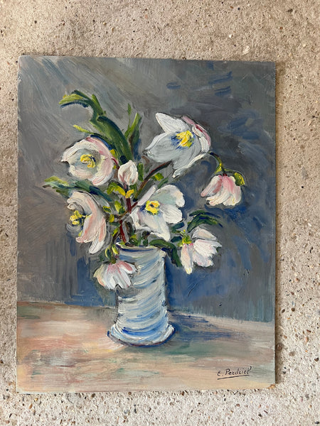 Floral Oil Painting on Board