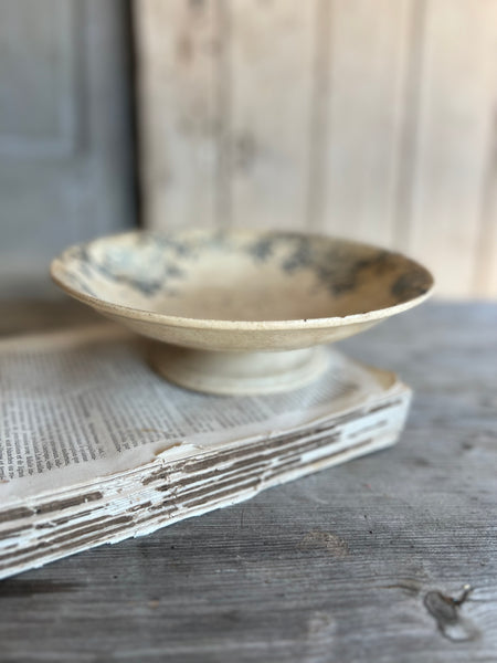 Beautiful French Floral Transferware raised dish