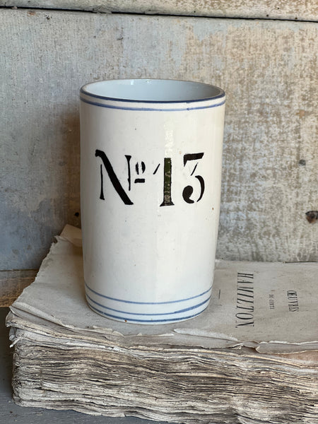 Antique Numbered Spongware Mug