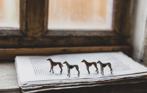 Vintage Lead Whippet Dogs