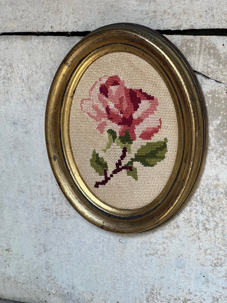 Vintage French Framed Embroidery