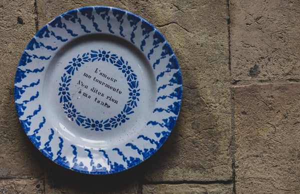 Antique French Quote Plate