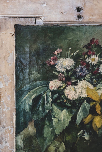 Dark Floral Oil on Canvas