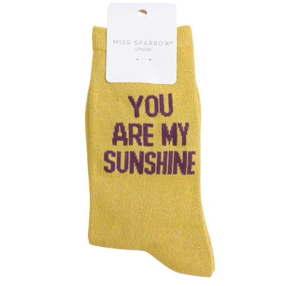 Glitter Statement Socks You Are My Sunshine