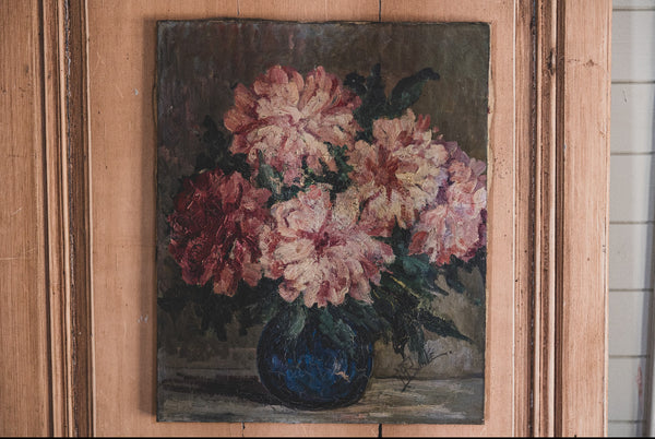 French Floral Oil on Canvas