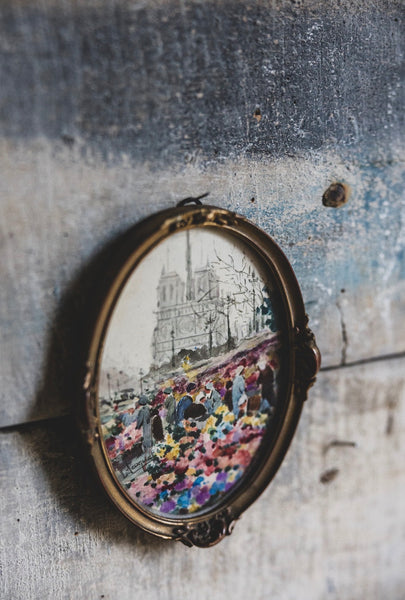 Flower Market of Notre Damn 1922 L Coquet