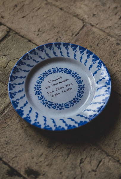 Antique French Quote Plate