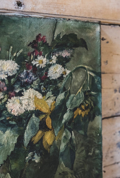 Dark Floral Oil on Canvas