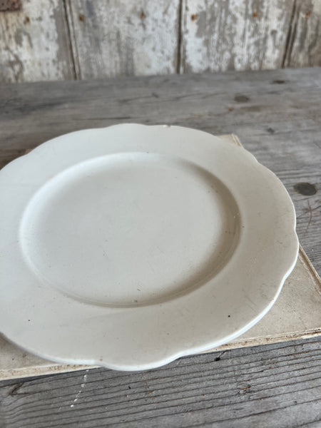 Vintage French Ironstone Flutted Plate