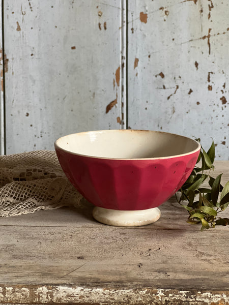 Plain Deep Pink French Cafe au Lait bowl