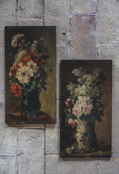 Antique Gontier Floral Paintings 1898