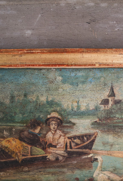 Antique French Boating Painting